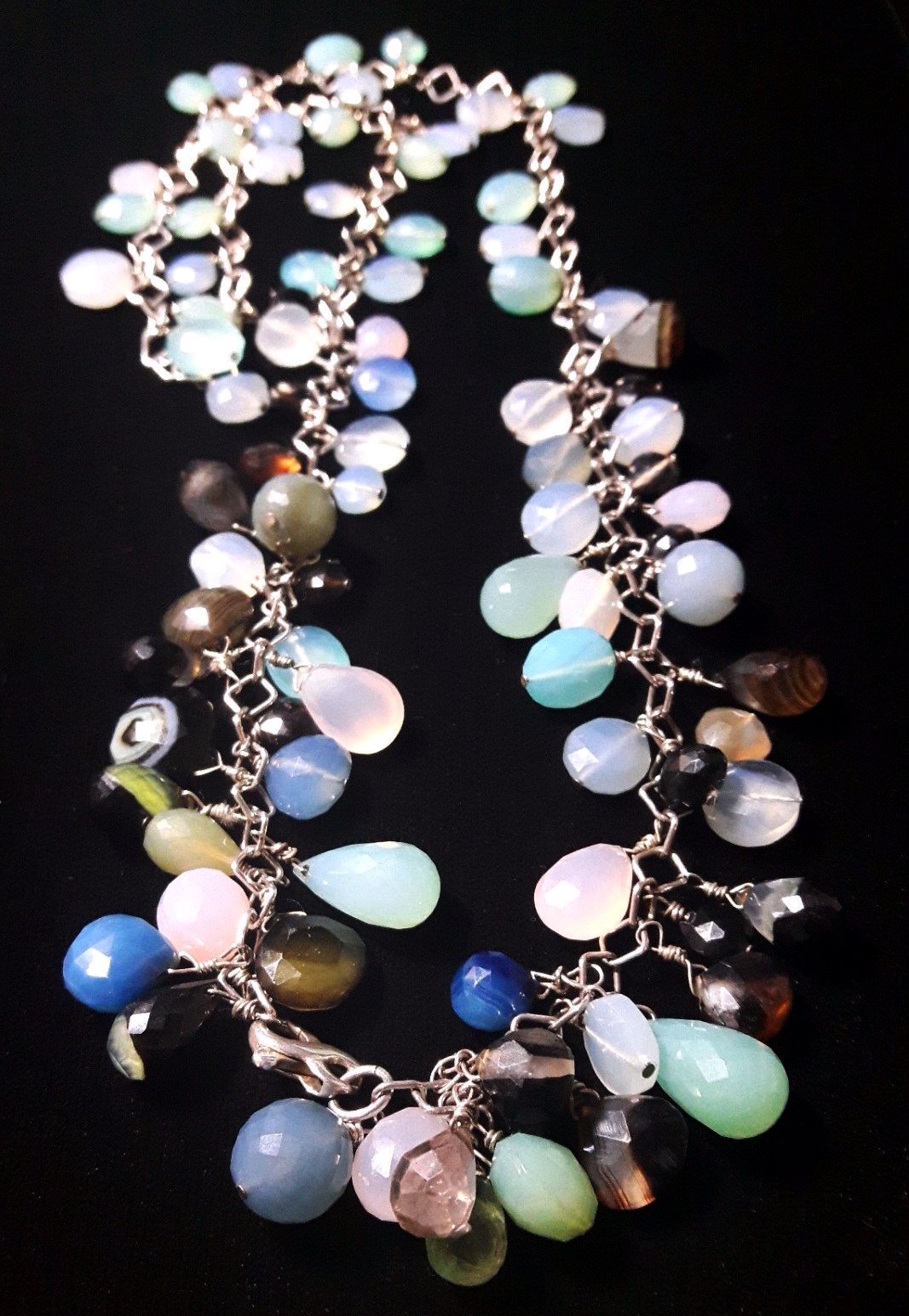 Mixed Chalcedony & Silver Necklace – Leila Haikonen Jewellery