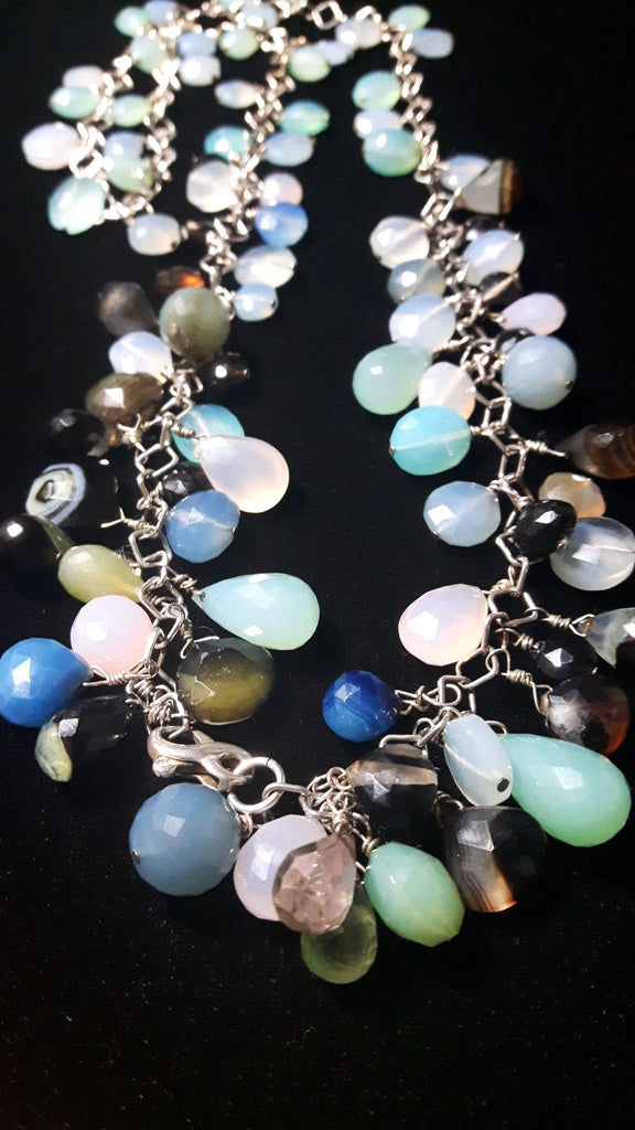 Mixed Chalcedony & Silver Necklace – Leila Haikonen Jewellery
