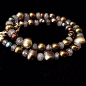 Tanzanite and Black Pearl Bracelet – Leila Haikonen Jewellery