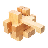 Kong Ming Lock Toys Children Kids Assembling 3D Puzzle Cube Challenge IQ Brain Wooden Toy
