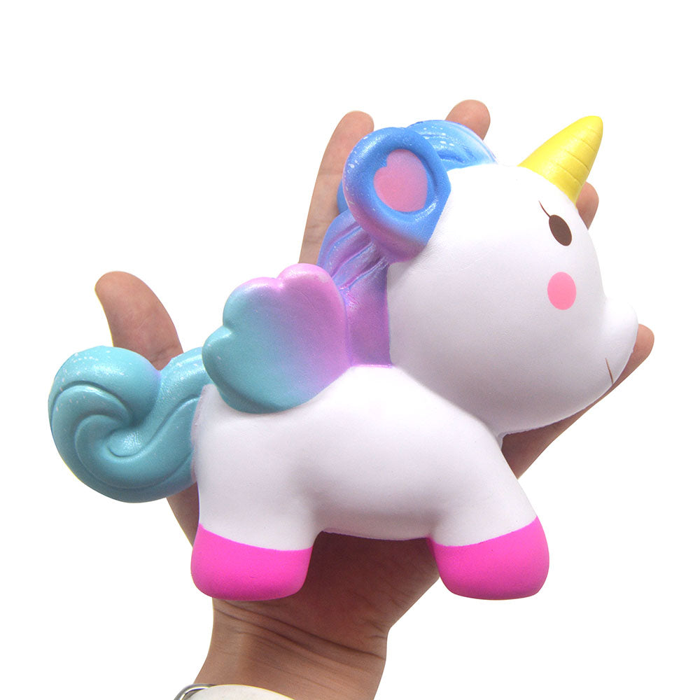 Kiibru Unicorn Squishy Galaxy Rainbow Color 15*12.5*5.5CM Licensed Slow Rising Soft Toy With Packaging