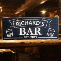 Bar Sign with whiskey Glasses