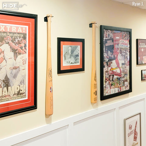 Cardinals memorabilia and baseball bats, a fan's dream.