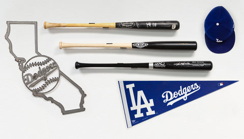 Adding Los Angeles Dodgers sports decor to baseball mount display