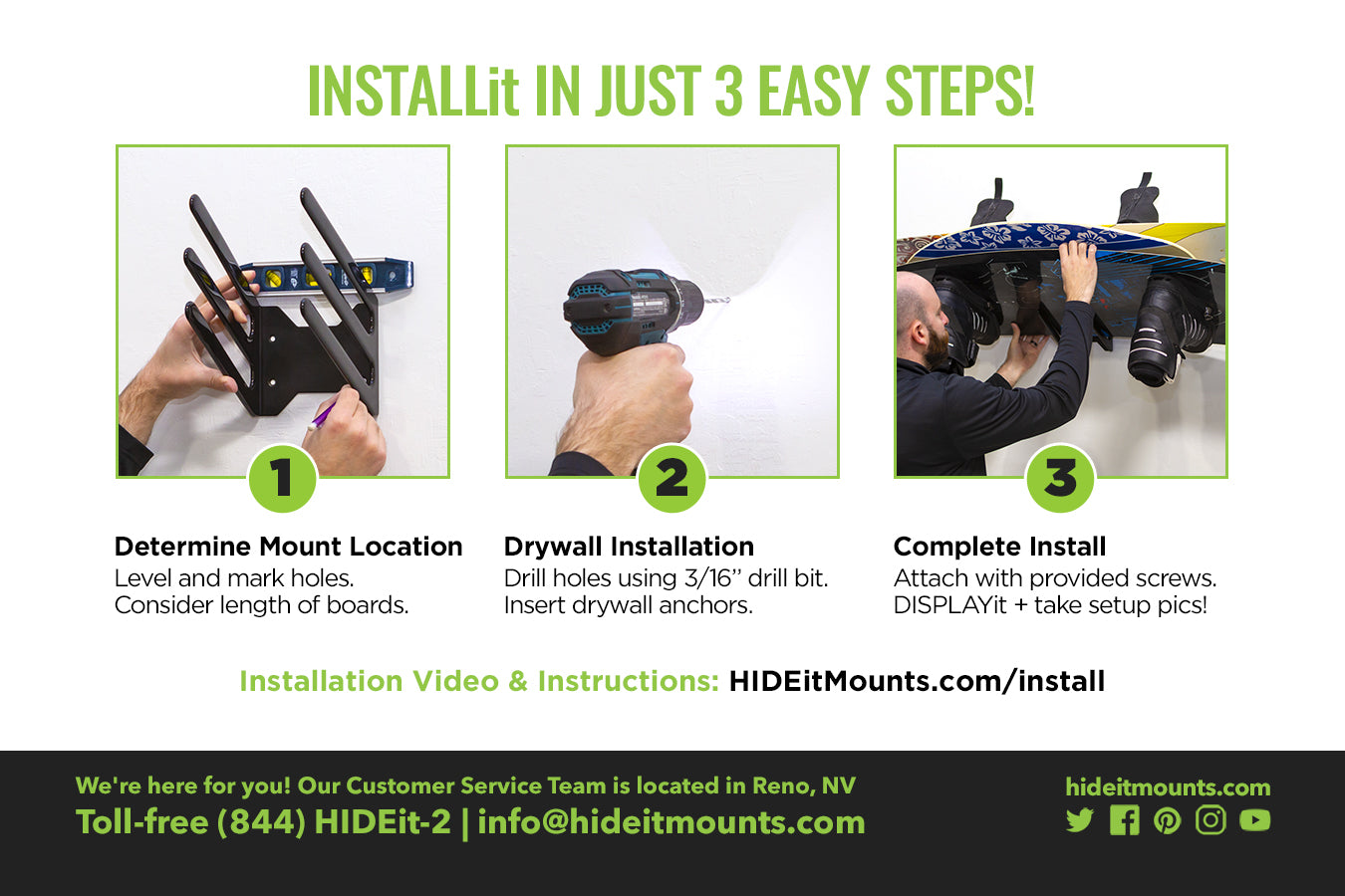 HIDEit Board Rack Wall Mount Install Instructions