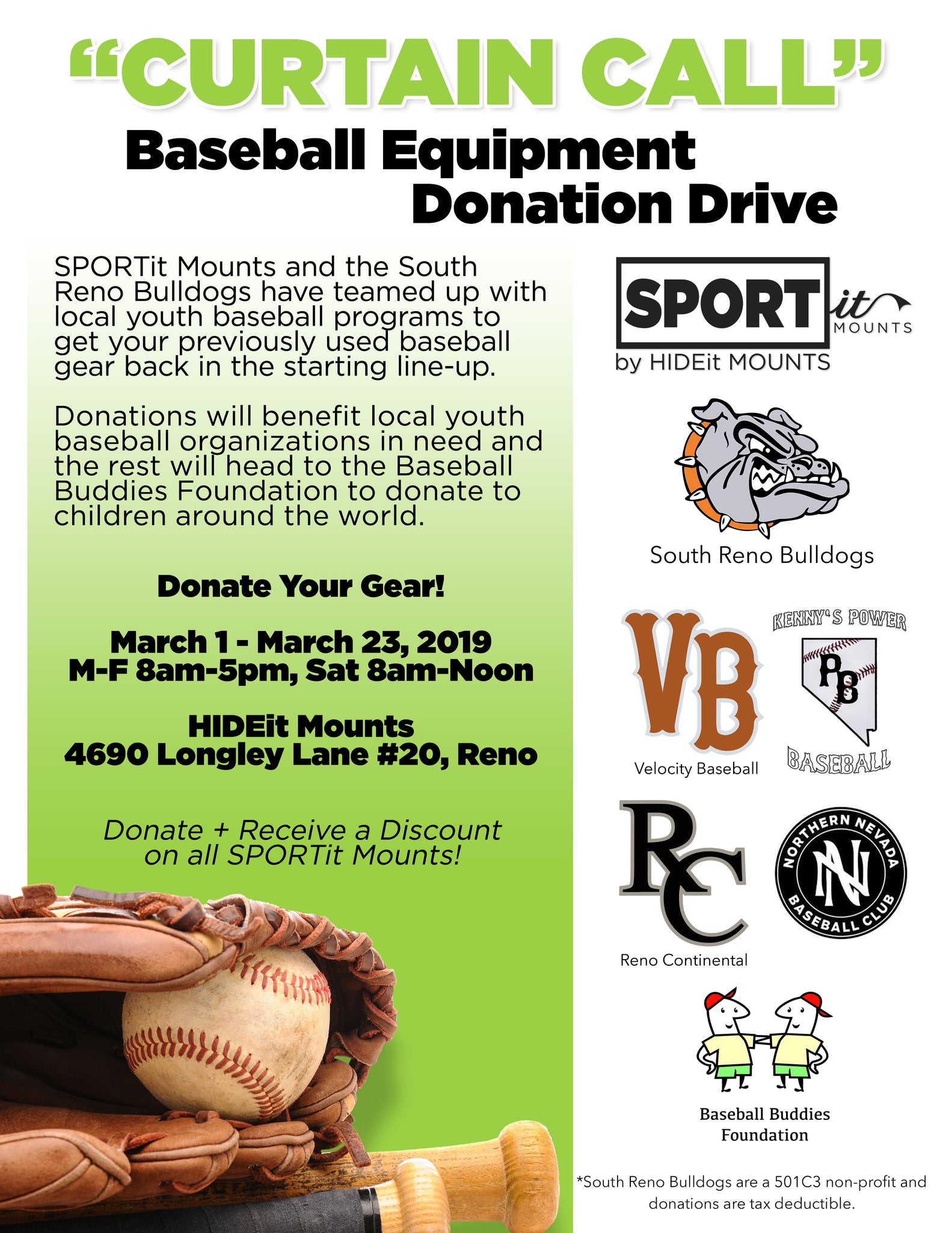 SPORTit Baseball Equipment Drive Supports Local Youth Baseball