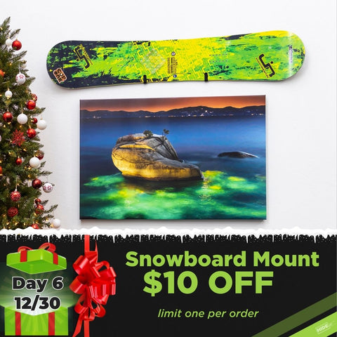 HIDEit HBoard, horizontal snowboard clip mounts, snowboard wall mount clips, snowboarding gear wall mount