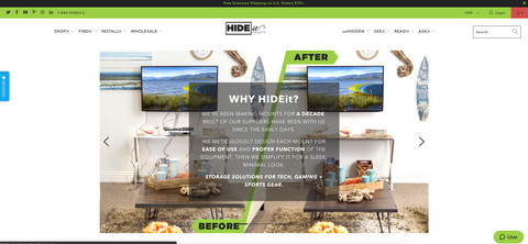 HIDEit Mounts front page of old website
