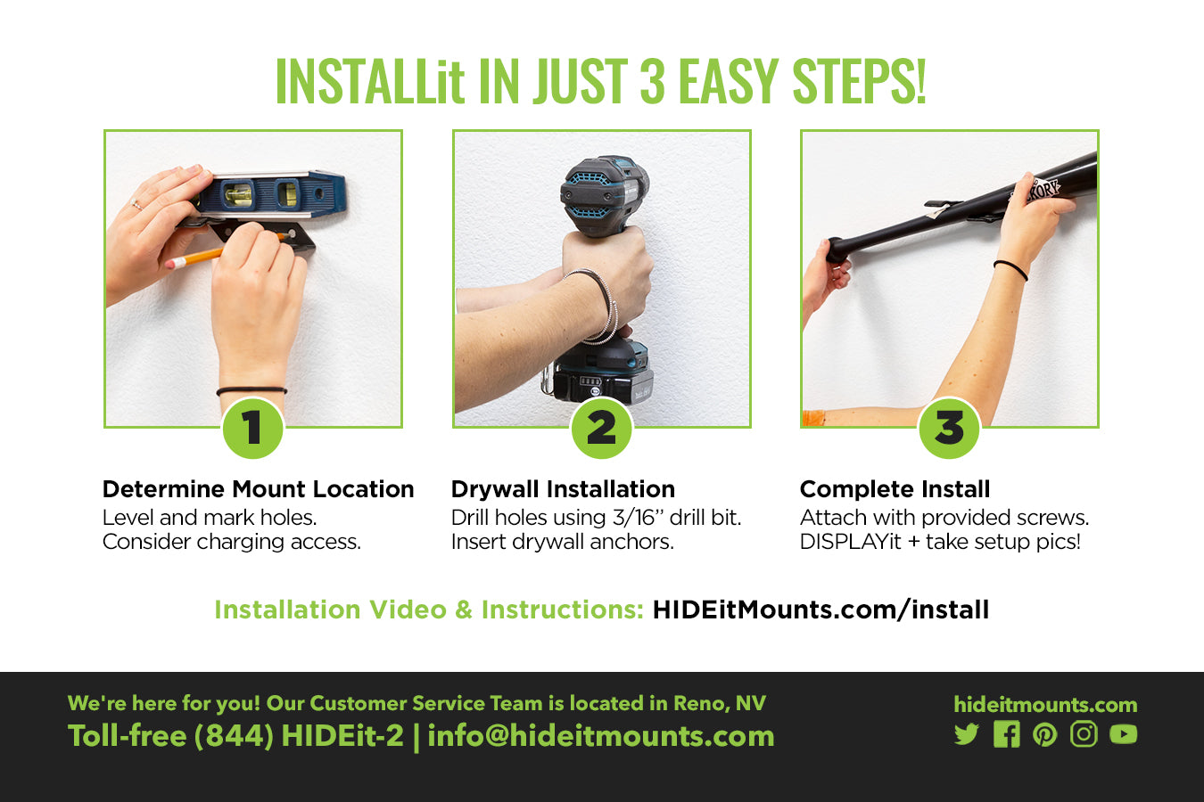 HIDEit HBat Wall Mount Install Instructions
