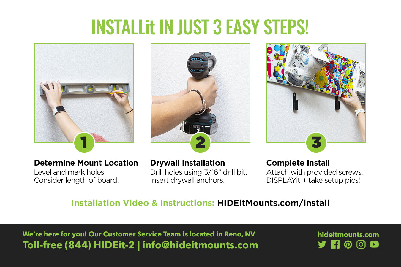 HIDEit HBoard Wall Mount Install Instructions