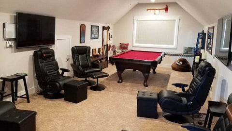 Matt Man Cave with HIDEit Mounts, Xbox One S and Pool Table