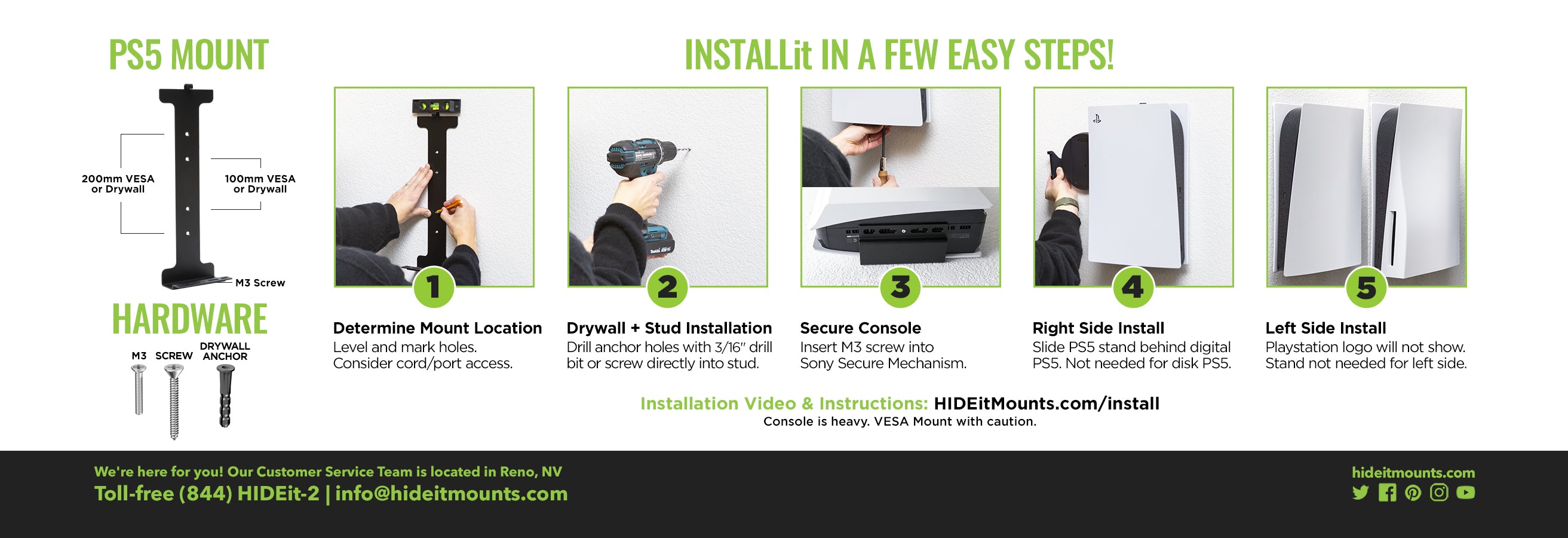 HIDEit PS5 Wall Mount Install Instructions