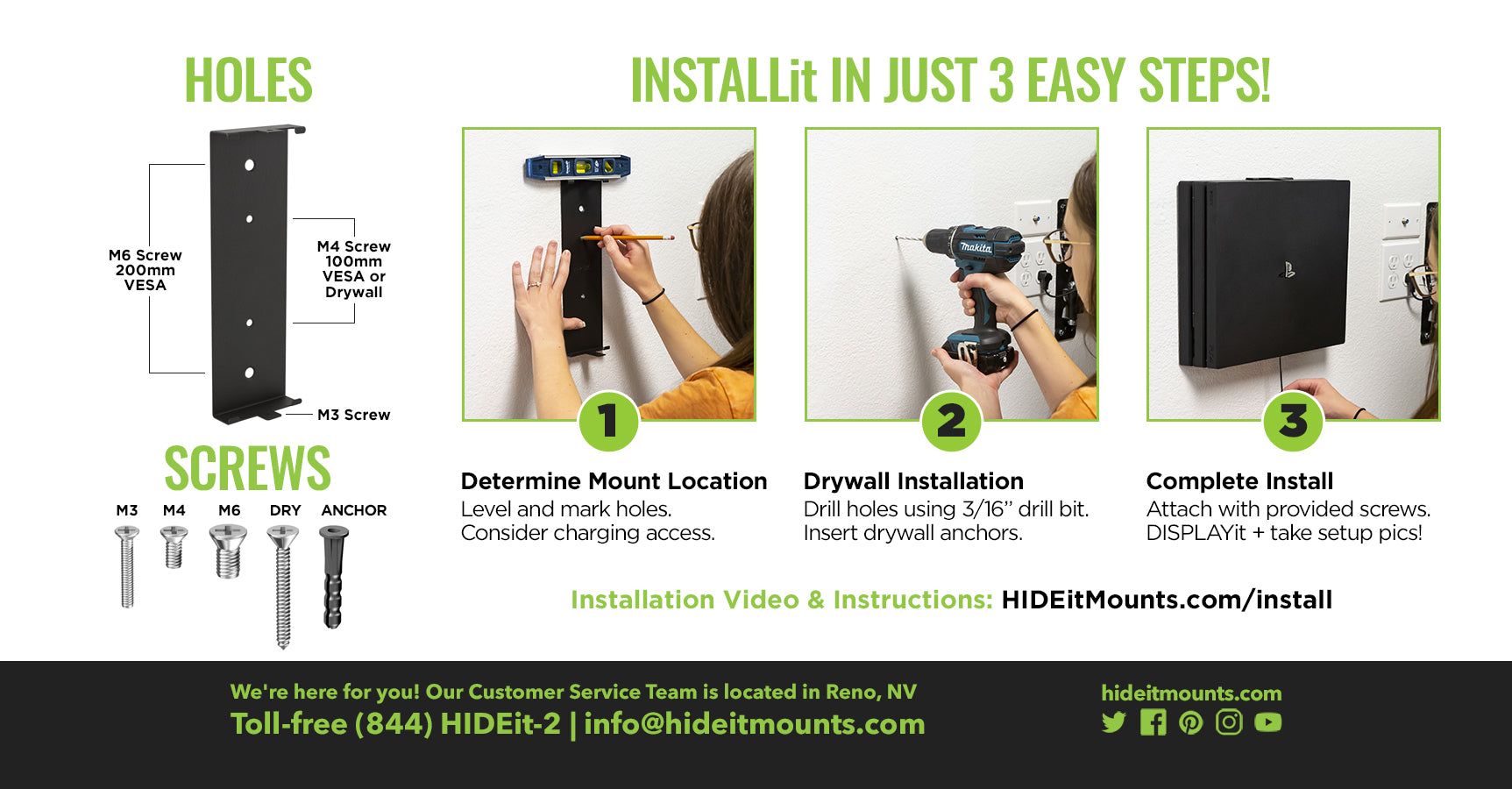 HIDEit 4P + 4S Wall Mount Install Instructions