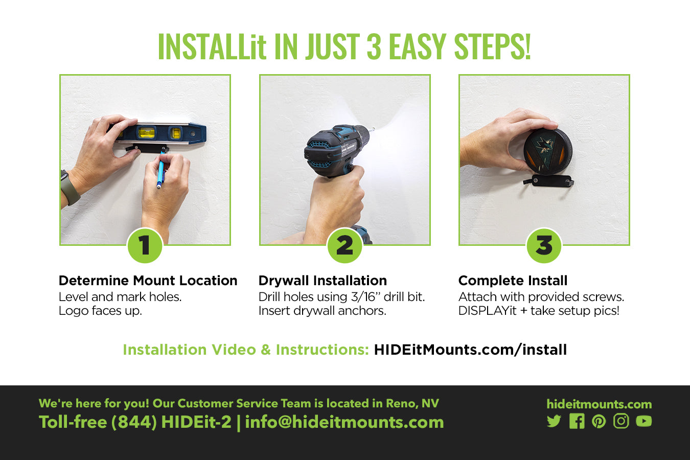 HIDEit Puck Wall Mount Install Instructions