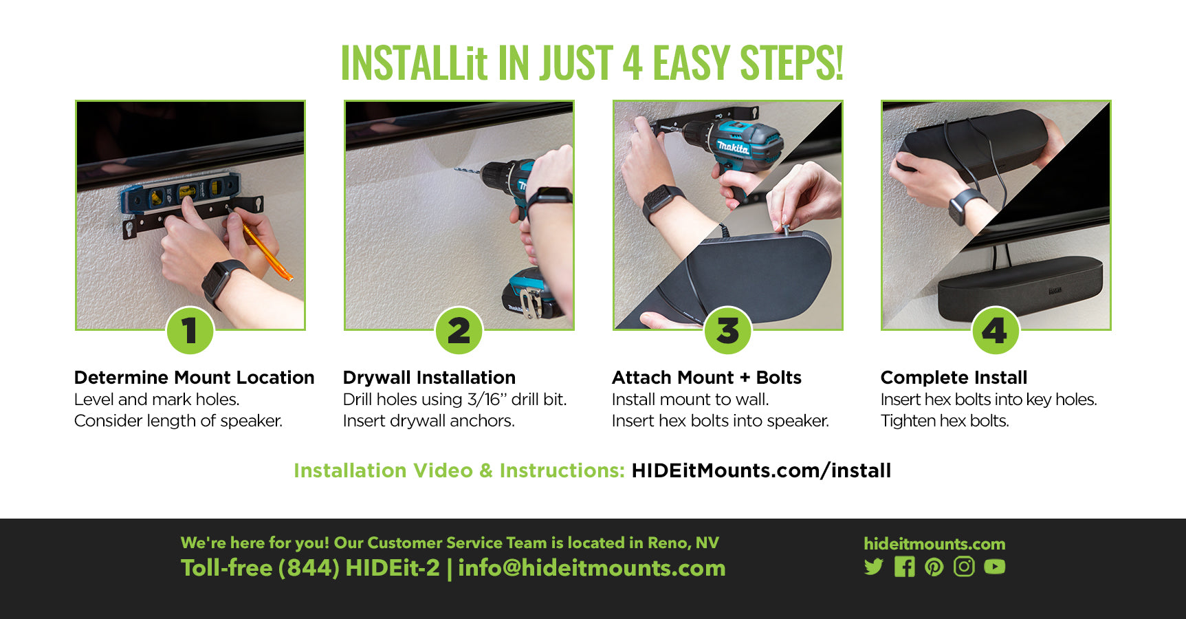 HIDEit Streambar Wall Mount Install Instructions