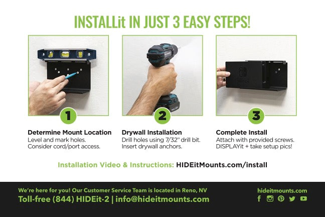 HIDEit Switch Wall Mount Install Instructions