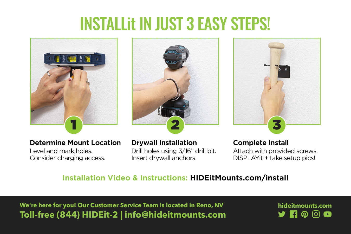 HIDEit VBat Wall Mount Install Instructions