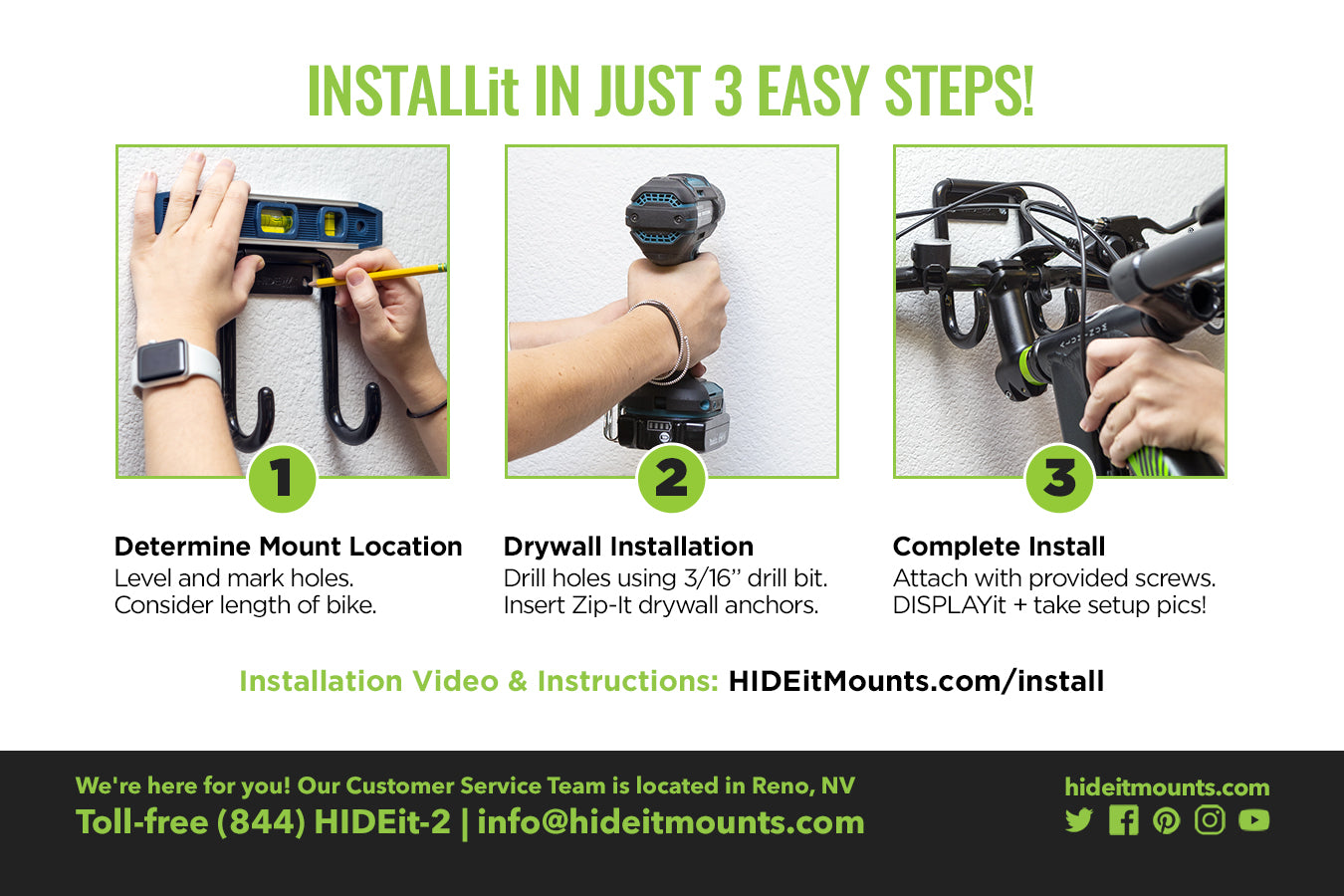 HIDEit VBike Wall Mount Install Instructions