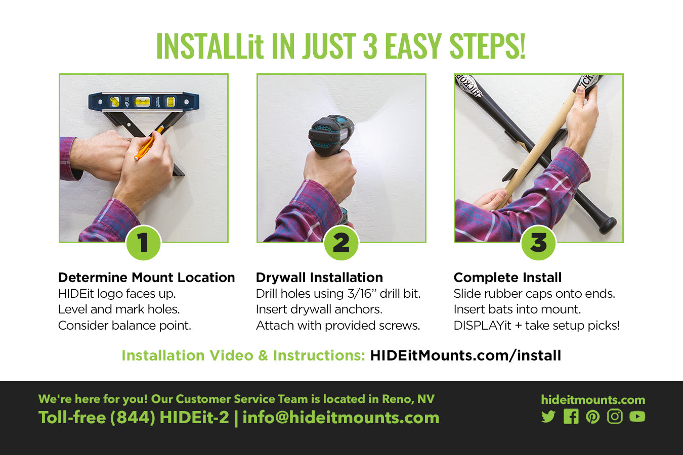 HIDEit XBat Wall Mount Install Instructions