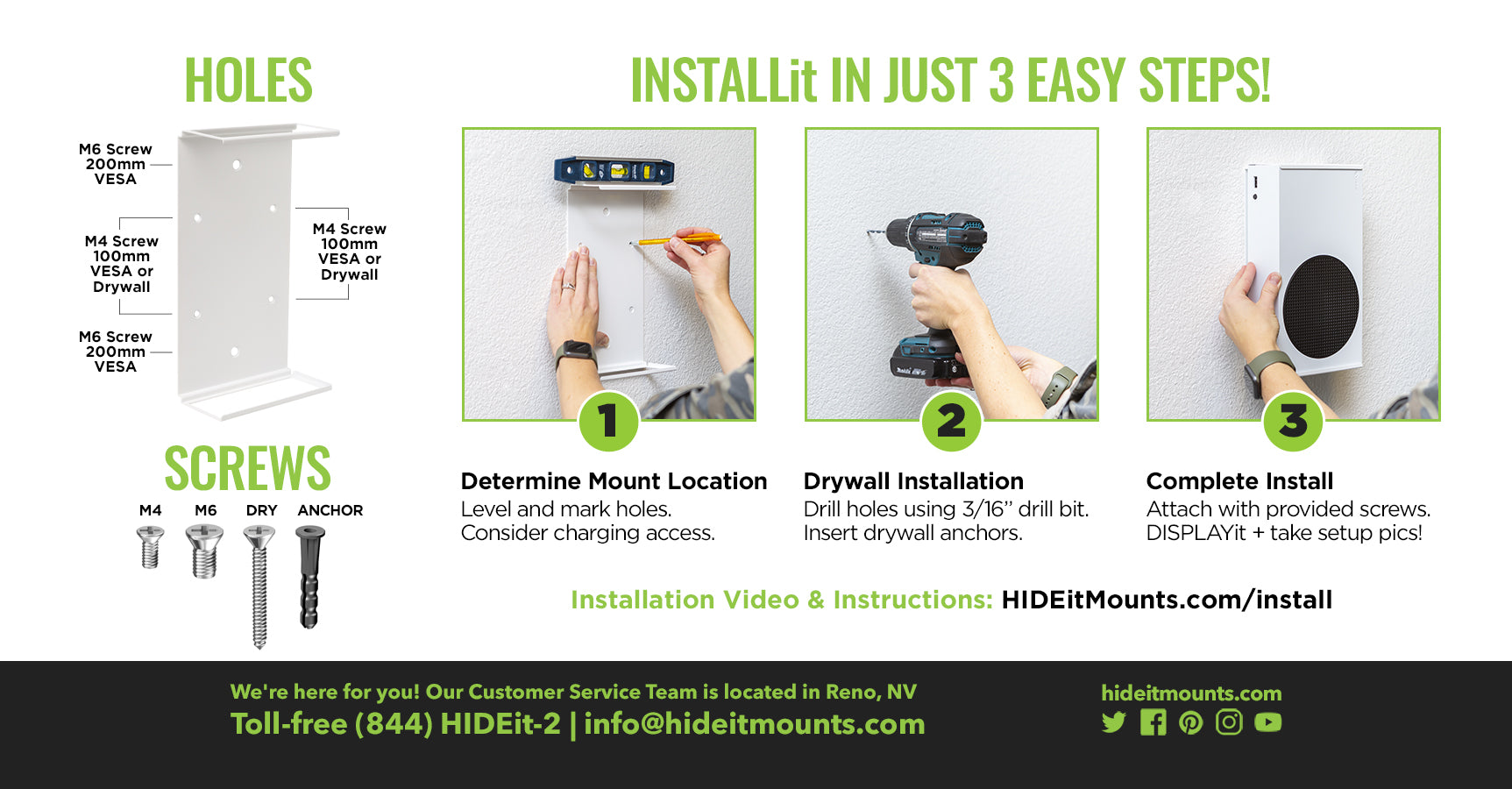 HIDEit Series S Wall Mount Install Instructions