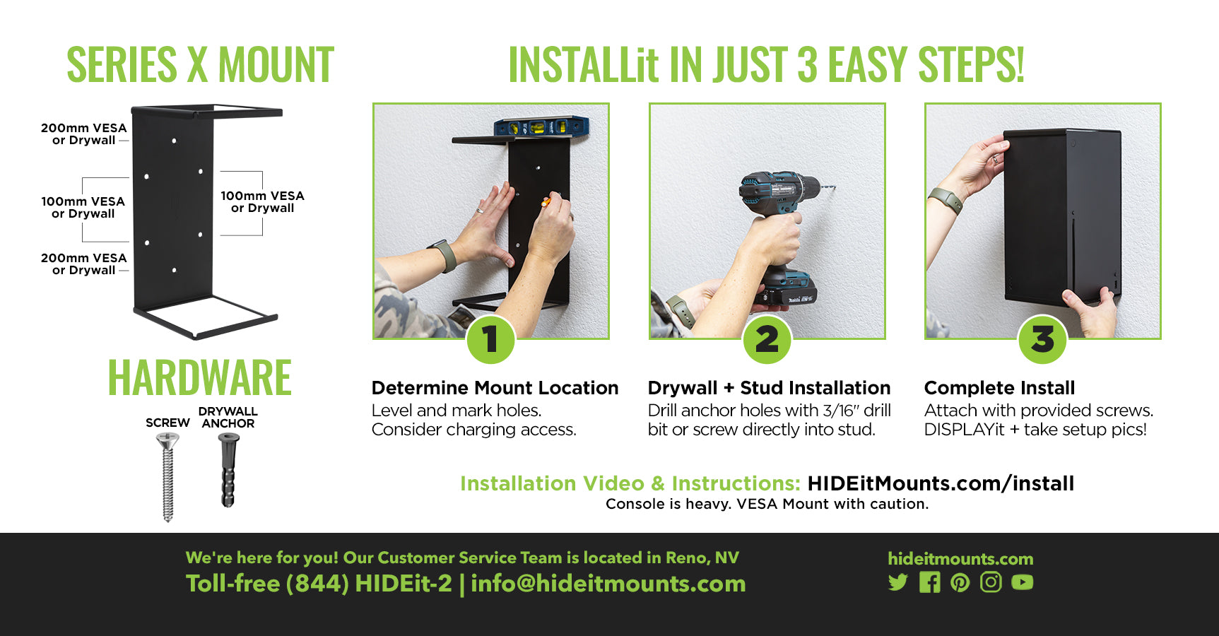 HIDEit Series X Wall Mount Install Instructions