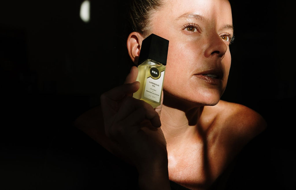 Model with Facial Oil