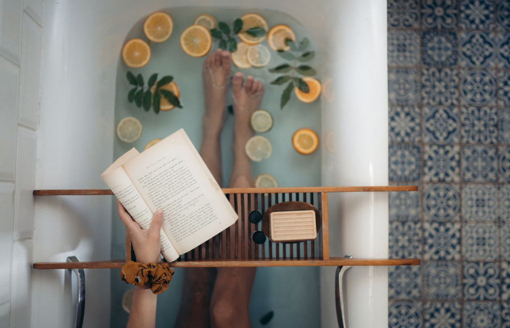 Woman Reading in the Bath
