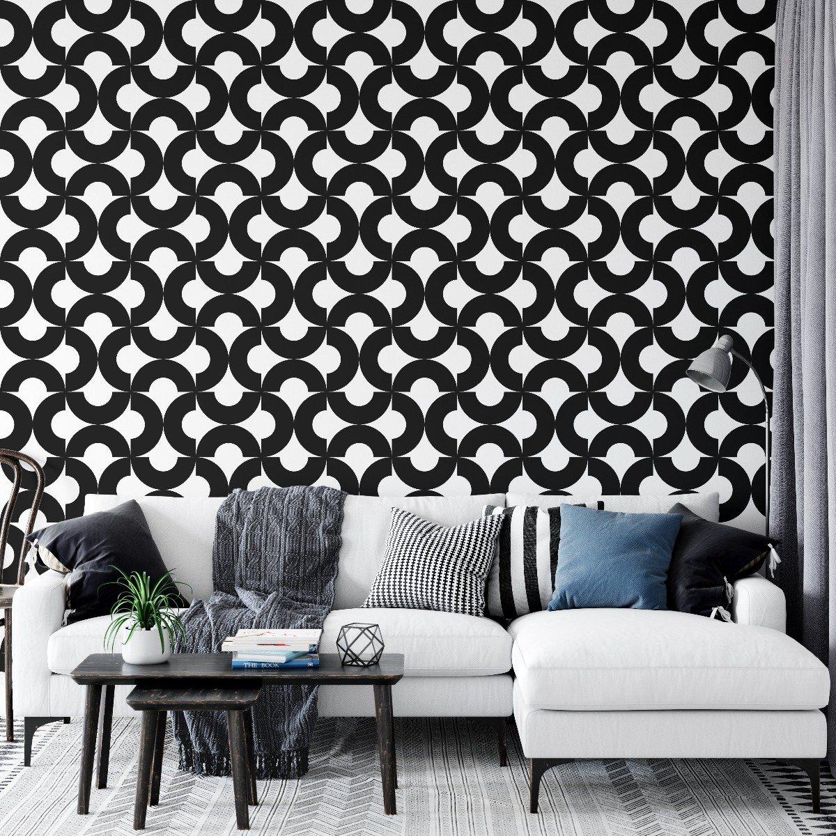 Black and White Dog Peel and Stick Removable Wallpaper 5380  Walls By Me