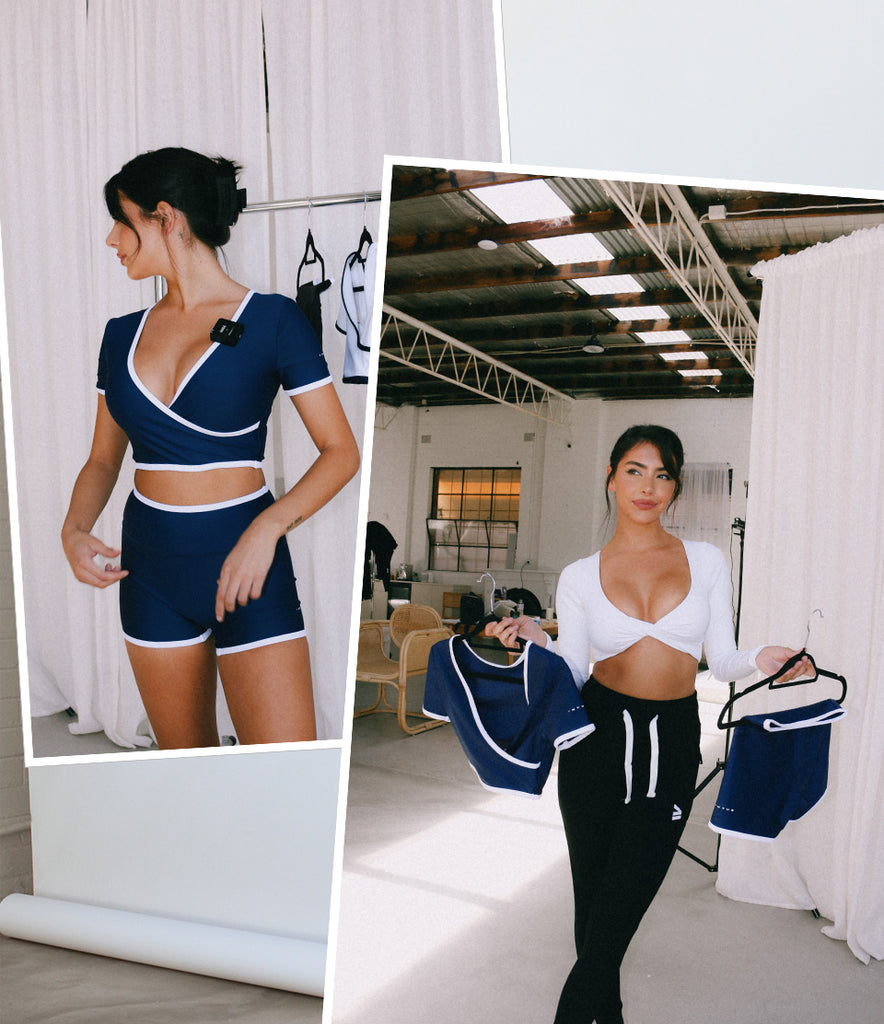Kristina showcasing the Athletica S3 set in Navy