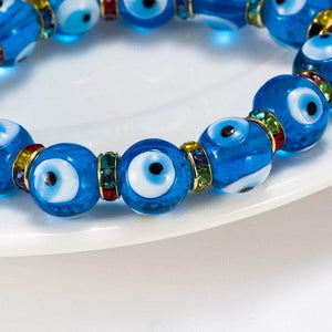 Evil Eye Blue Glass Beads Bracelet  SUTRA WEAR  Sutra Wear