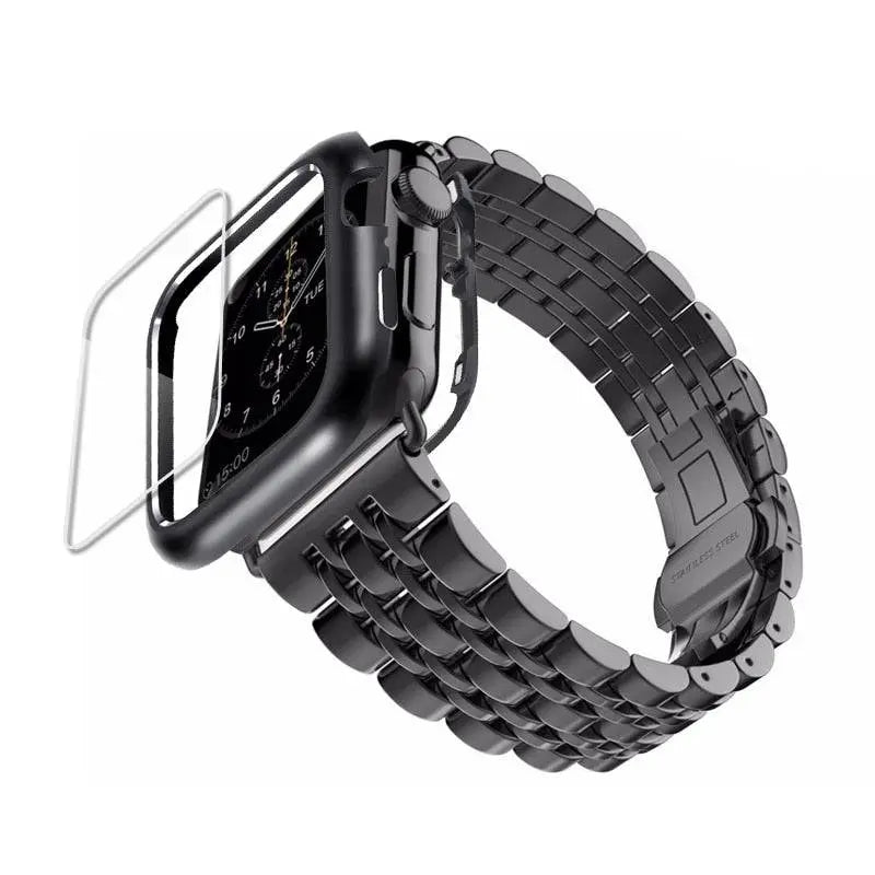 Apple Watch Series 4 5 6 Custom Stainless Steel Case Band Pinnacle Luxuries