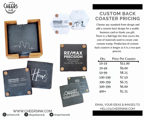 Custom Back Logo Coaster Pricing