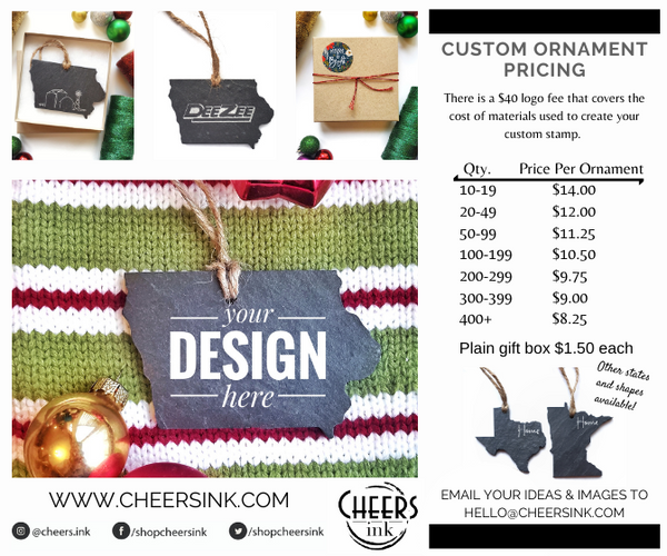 Custom Logo State Ornament Pricing