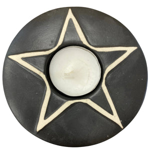 Pentacle Egg Shell T-Lite Candle Holder - Merkaba Sol