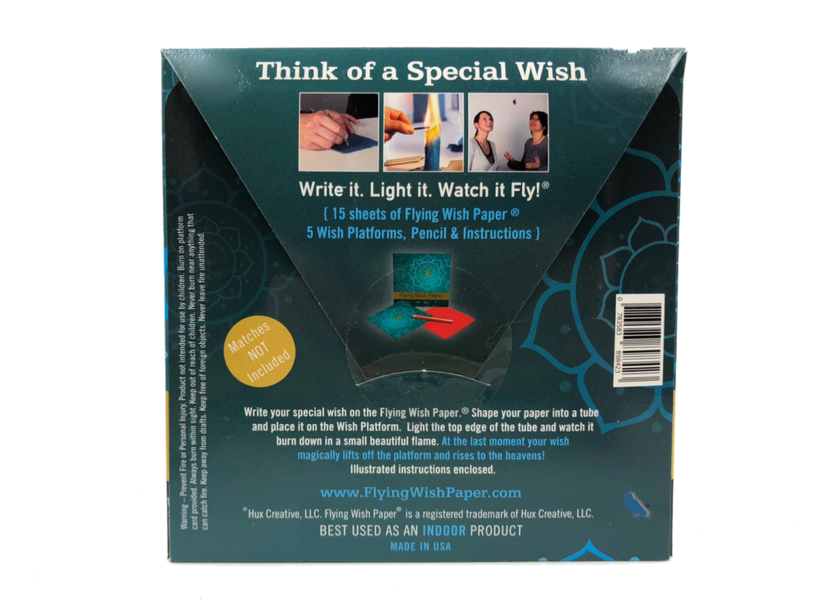 Flying Wish Paper: Write a wish, light it on fire, and watch it
