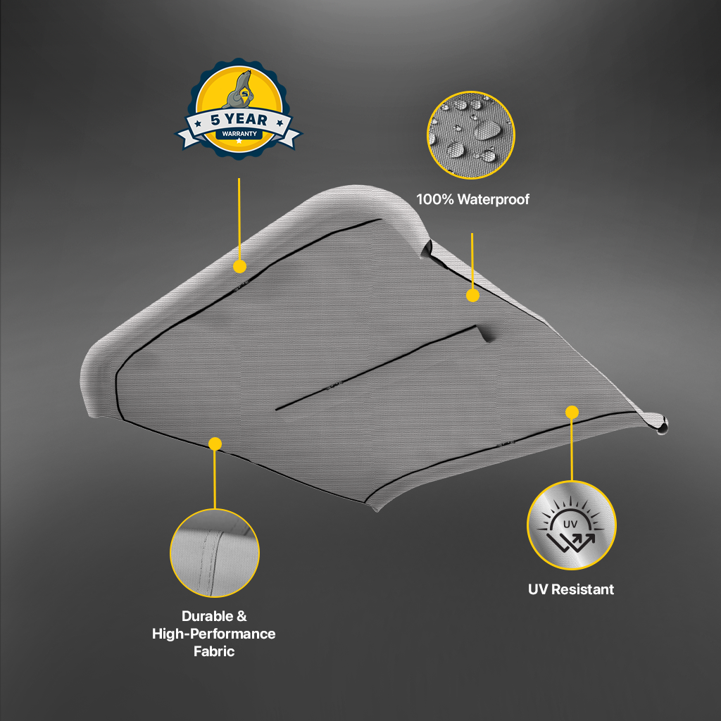 3 Bow Bimini Top Replacement Canvas Fits 85" - 90" Wide - 2