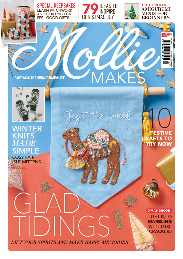 the weekend quilter christmas patchwork quilted stocking mollie makes magazine issue 123