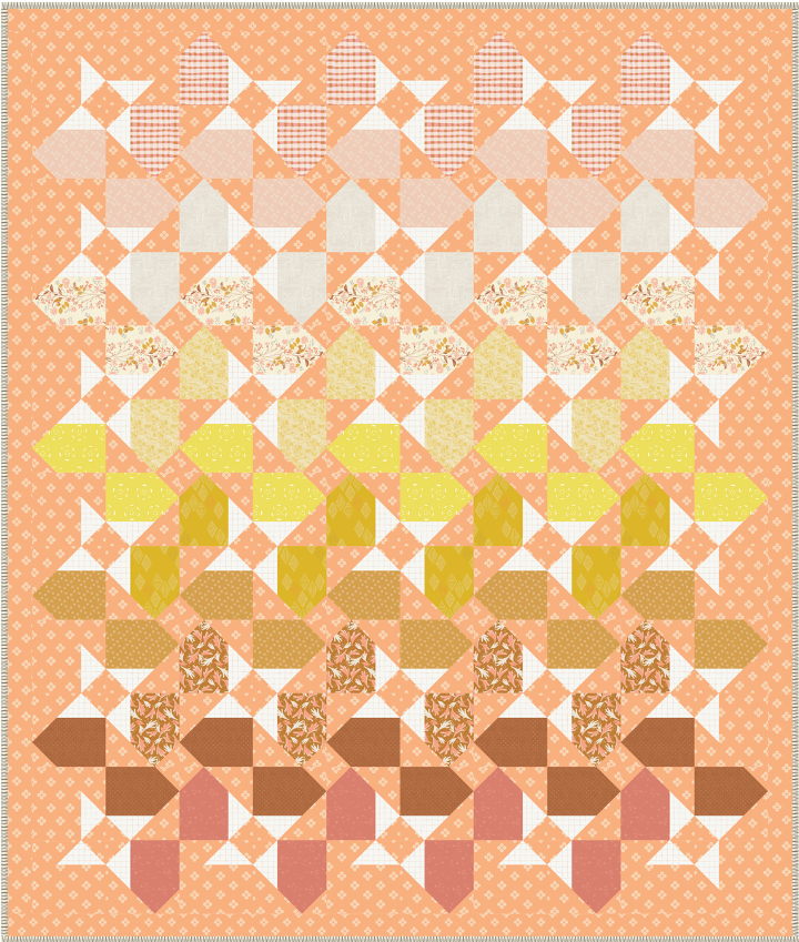 The Weekend Quilter Mercer Street Quilt Modern Pattern for Beginners Digital Mock-up made with Art Gallery Fabrics Sewcialite Curated Fabric Bundle Summer Streets