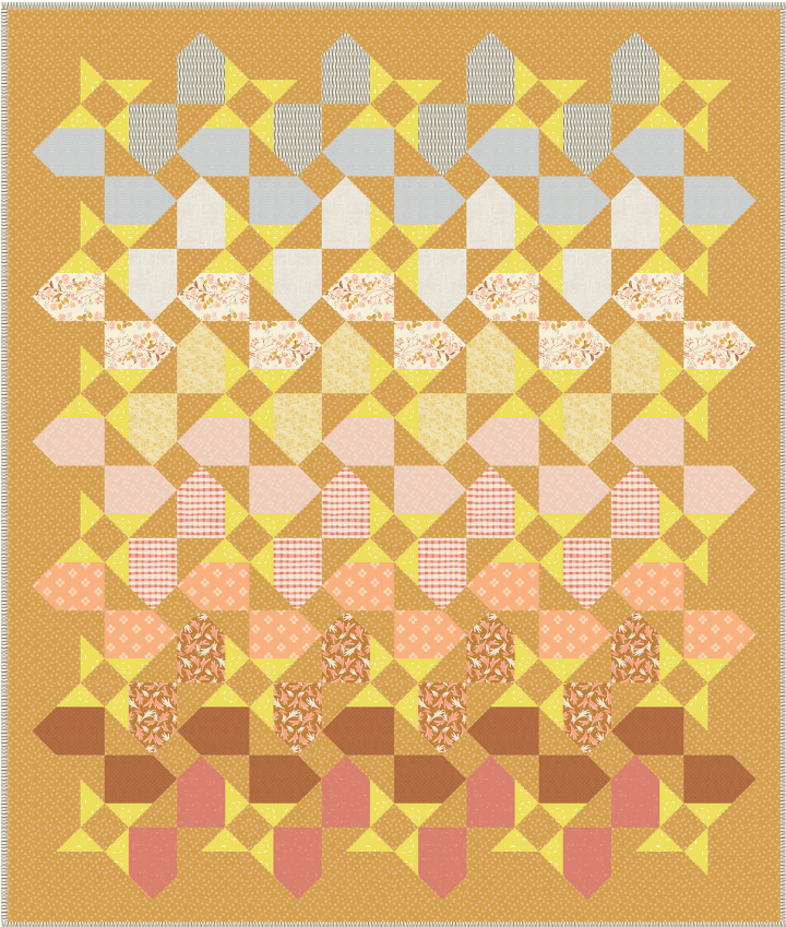 The Weekend Quilter Mercer Street Quilt Modern Pattern for Beginners Digital Mock-up made with Art Gallery Fabrics Sewcialite Curated Fabric Bundle Summer Streets