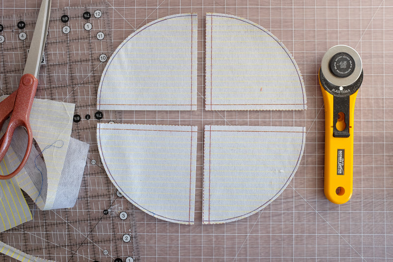 Quiltsmart x Free Spirit Fabrics Quilt Coat Story Challenge Tutorial on how to curve piece with Quarter Circle Interfacing by the weekend quilter