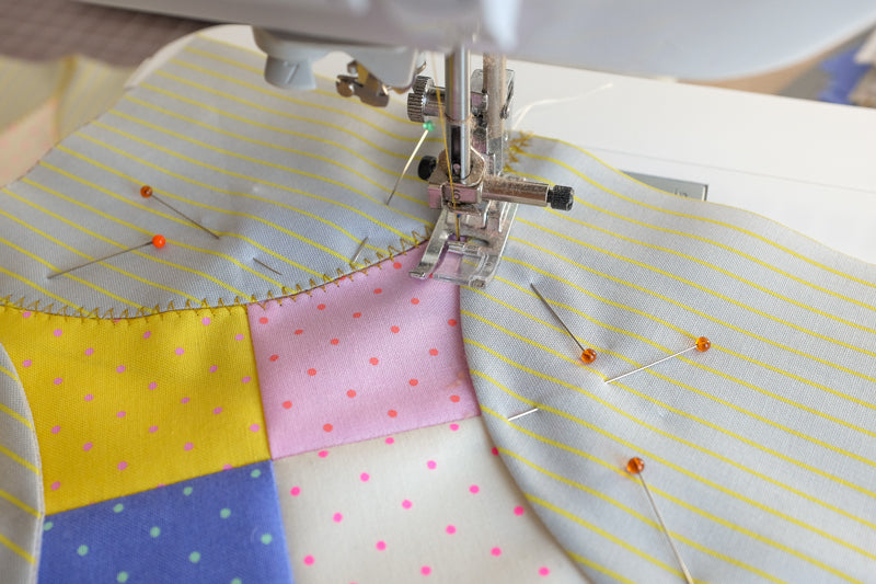 Quiltsmart x Free Spirit Fabrics Quilt Coat Story Challenge Tutorial on how to curve piece with Quarter Circle Interfacing by the weekend quilter