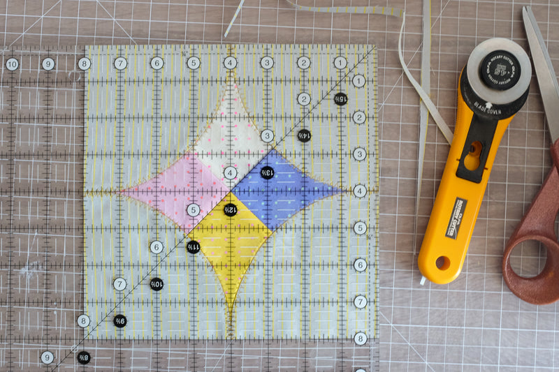 Quiltsmart x Free Spirit Fabrics Quilt Coat Story Challenge Tutorial on how to curve piece with Quarter Circle Interfacing by the weekend quilter