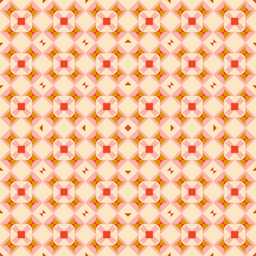 The Weekend Quilter Garden Tile Modern Quilt Pattern Digital Mockup Colour Inspiration 3 Peaches and Cream