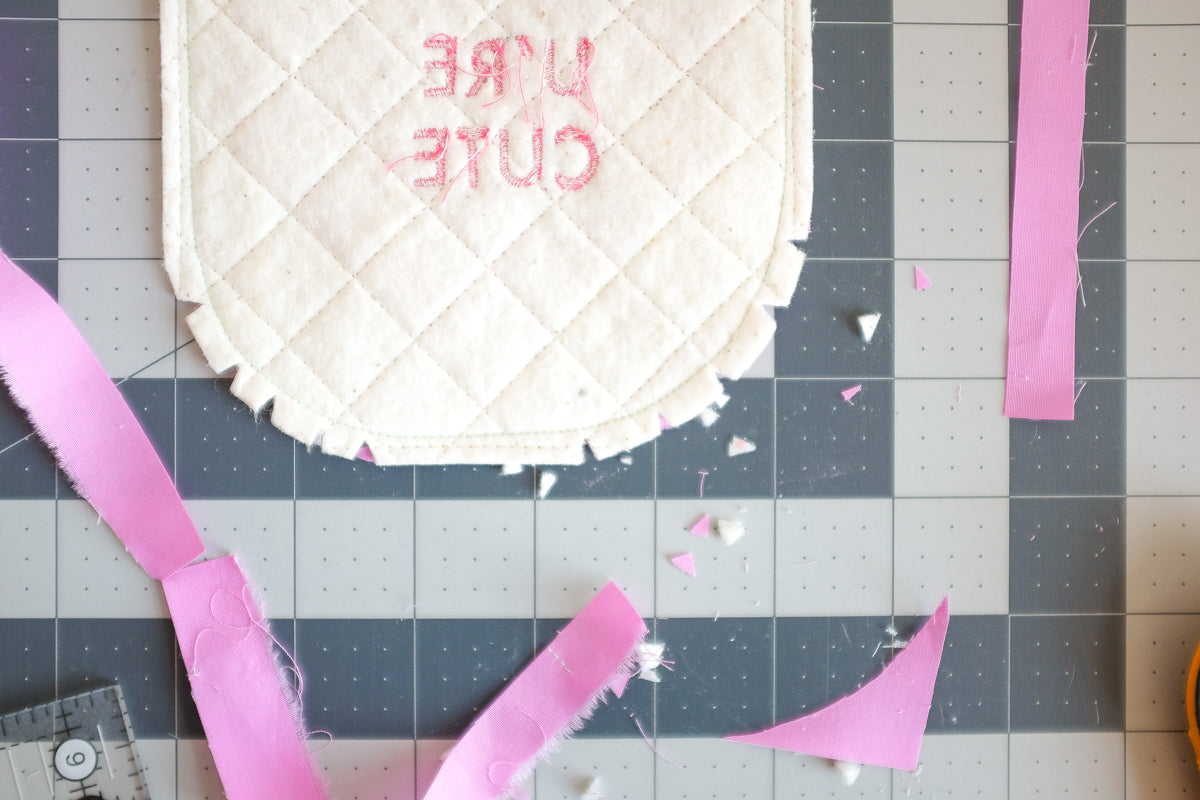 Sweet Notes Valentine’s Day heart candy quilted Bunting Tutorial by The Weekend Quilter