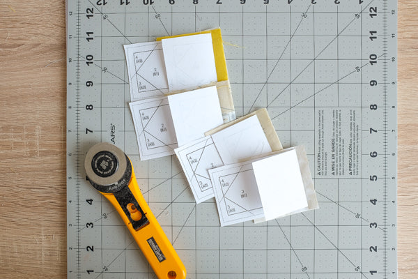 The Weekend Quilter trimming multiple quarter ¼ inch seam allowances at the same time shortcut tutorial