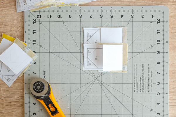 The Weekend Quilter trimming multiple quarter ¼ inch seam allowances at the same time shortcut tutorial