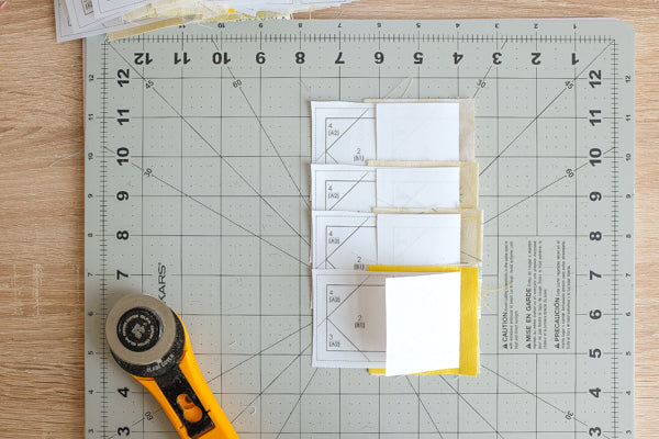 The Weekend Quilter trimming multiple quarter ¼ inch seam allowances at the same time shortcut tutorial