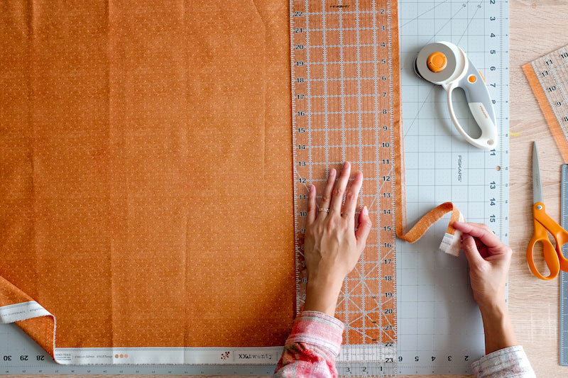 The Weekend Quilter blog tutorial on How to Prepare and Cut Fabrics for Quilting Projects for Fiskars