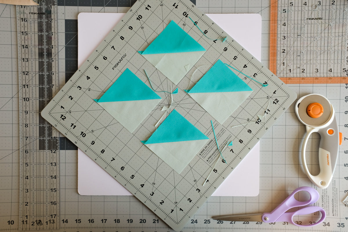 The Weekend Quilter x Fiskars Top 5 Tips on Trimming (squaring up) Half-Square Triangles