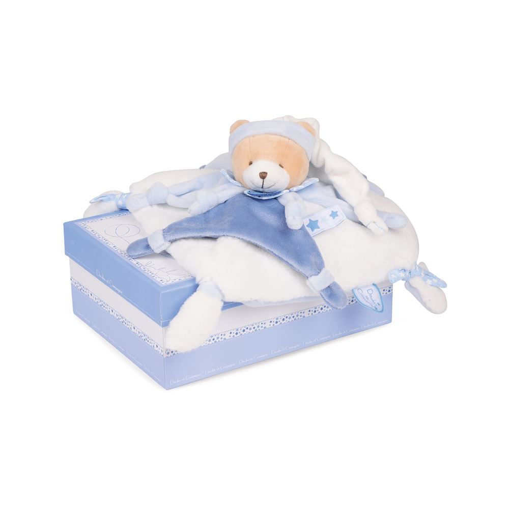 Doudou Et Compagnie Blue Bear Blanket Plush Pal Hotaling